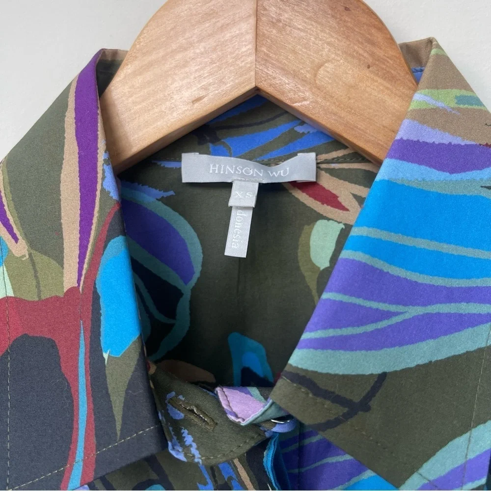 Hinson Wu | Halsey Long Sleeve Vibrant Abstract Camo Top